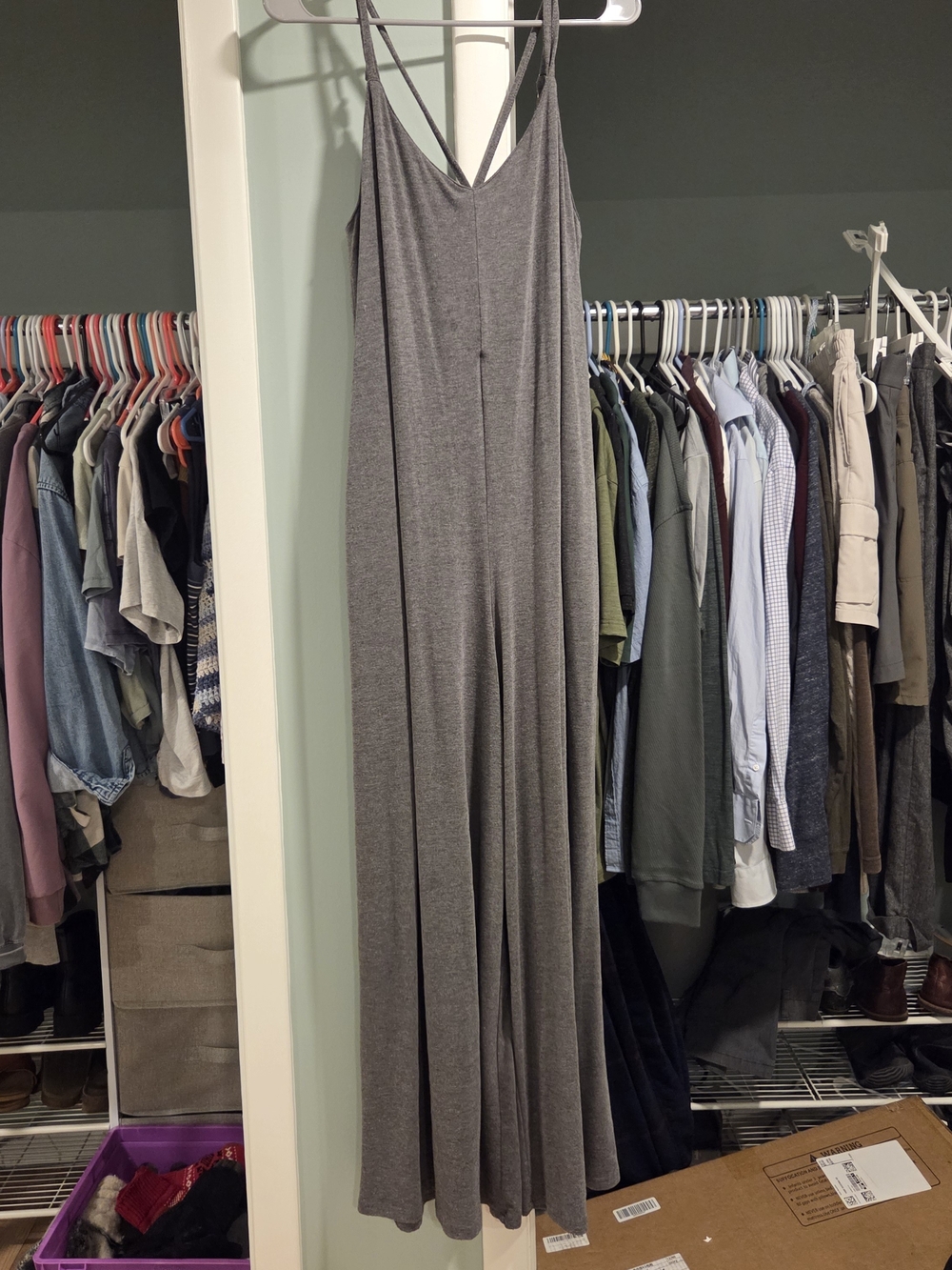Grey Wide-Leg Maternity Jumpsuit